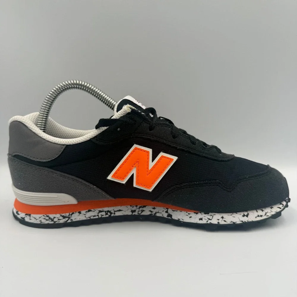 New Balance 515 Boys Size 6 Sneakers GC515BT Speckled Sole Black Orange Grey